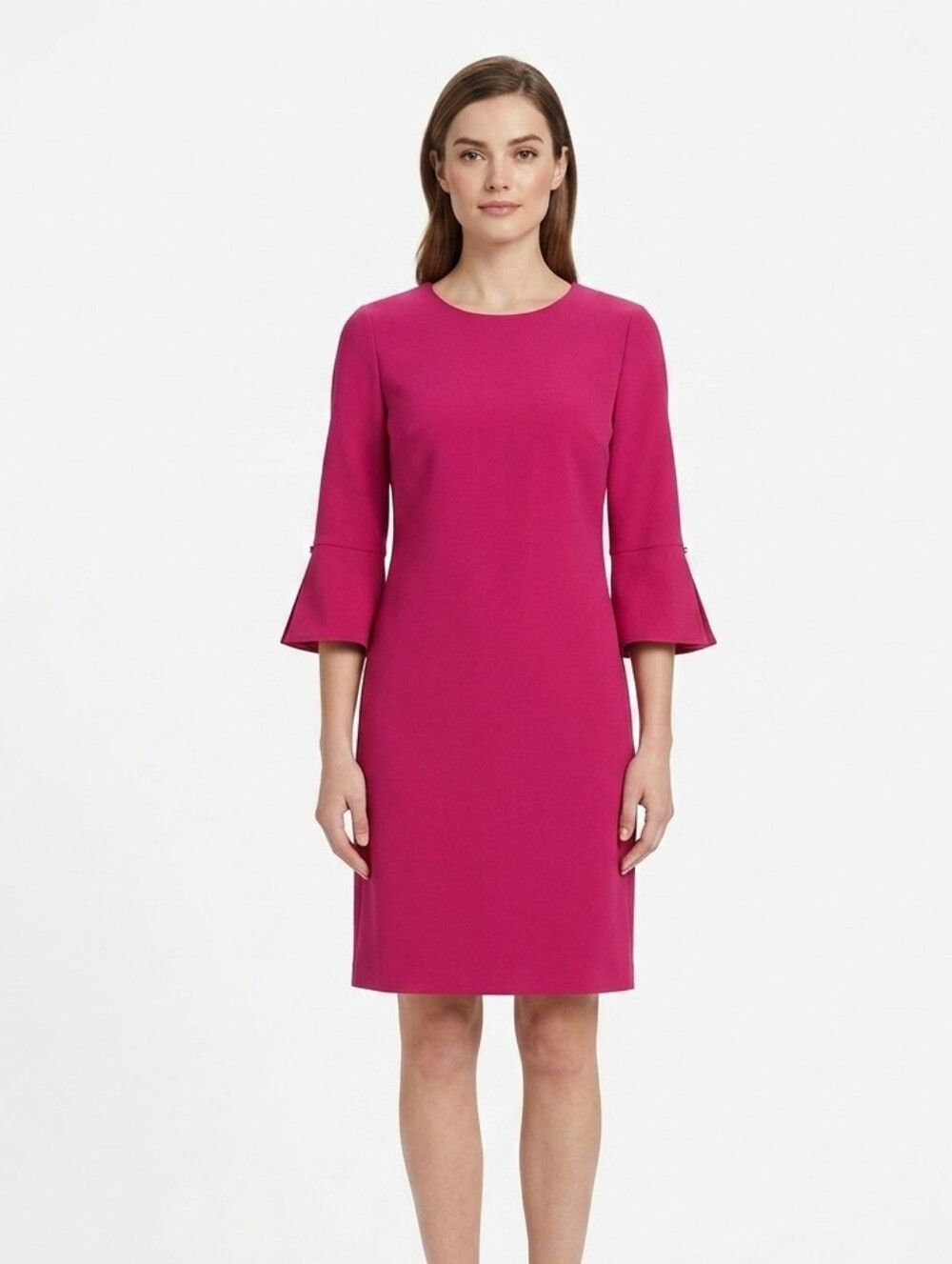 Banana Republic Magenta Bell Sleeve Shift Dress 8P Preppy Barbie Retro Pink